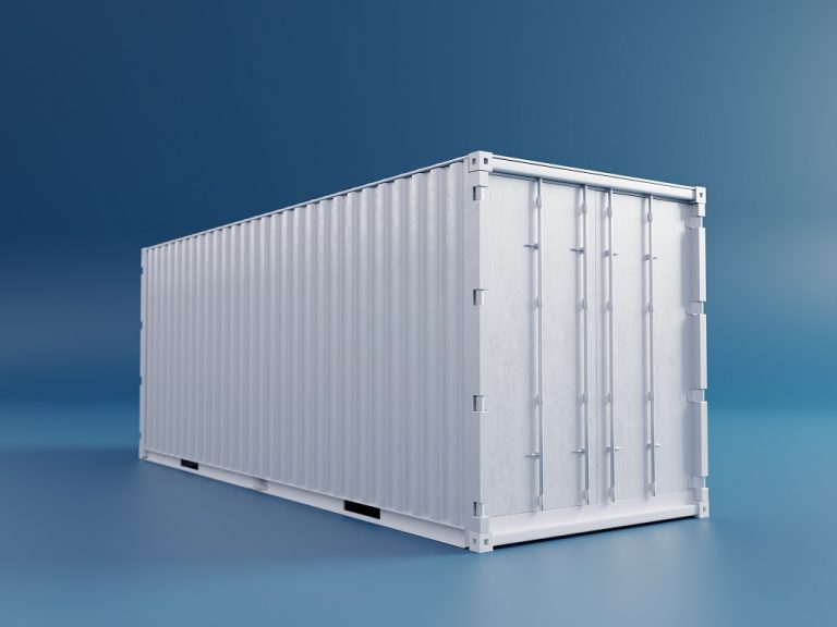 containers isolated on blue background 3d illustration